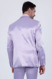 Barabas Wholesale Men's Solid Color Satin Metallic Peak Lapel Blazer 6BL1010 Lavender