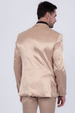 Barabas Wholesale Men's Solid Color Satin Metallic Peak Lapel Blazer 6BL1010 Gold
