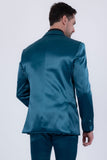 Barabas Wholesale Men's Solid Color Satin Metallic Peak Lapel Blazer 6BL1010 Green