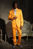Barabas Wholesale Men's Solid Color Satin Metallic Peak Lapel Blazer 6BL1010 Orange