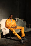 Barabas Men's Solid Color Shiny Dress Pants 6VP1010 Mustard