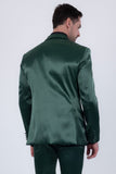 Barabas Wholesale Men's Solid Color Satin Metallic Peak Lapel Blazer 6BL1010 Olive