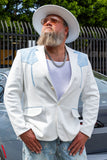 Barabas Wholesale Men's Suede Western Design Notch Lapel Blazer 6BLW02 Bright White