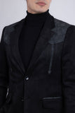 Barabas Wholesale Men's Suede Western Design Notch Lapel Blazer 6BLW02 Black Charcoal