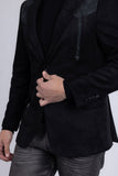 Barabas Wholesale Men's Suede Western Design Notch Lapel Blazer 6BLW02 Black
