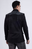 Barabas Wholesale Men's Suede Western Design Notch Lapel Blazer 6BLW02 Charcoal