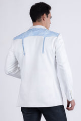 Barabas Wholesale Men's Suede Western Design Notch Lapel Blazer 6BLW02 Bright White