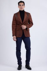Barabas Wholesale Men's Suede Western Design Notch Lapel Blazer 6BLW02 Brown