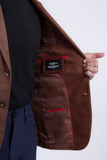 Barabas Wholesale Men's Suede Western Design Notch Lapel Blazer 6BLW02 Rust