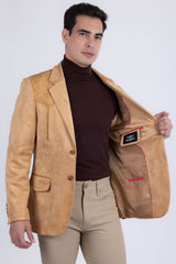 Barabas Wholesale Men's Suede Western Design Notch Lapel Blazer 6BLW02 Yellow