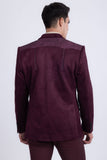 Barabas Wholesale Men's Suede Western Design Notch Lapel Blazer 6BLW02 Wine