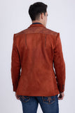 Barabas Wholesale Men's Suede Western Design Notch Lapel Blazer 6BLW02 Rust
