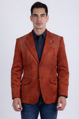 Barabas Wholesale Men's Suede Western Design Notch Lapel Blazer 6BLW02 Koi