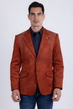 Barabas Wholesale Men's Suede Western Design Notch Lapel Blazer 6BLW02 Koi
