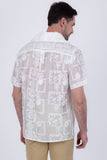 Barabas Wholesale Men's Cuban Collared See-Through Short Sleeve Shirt 6CCS01 Off White