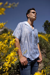 Barabas Wholesale Men's Cuban Collared See-Through Short Sleeve Shirt 6CCS01 Windsurfer