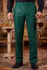 Barabas Men's Glitter Shine Casual Dress Pants 6BL07 Emerald