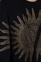 Barabas Wholesale Men's Rhinestones Sun Rays Collarless Casual Blazer 6EBL03 Gold