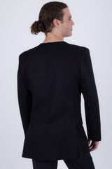Barabas Wholesale Men's Rhinestones Sun Rays Collarless Casual Blazer 6EBL03 Black Gold