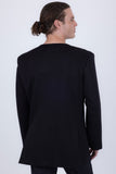 Barabas Wholesale Men's Rhinestones Sun Rays Collarless Casual Blazer 6EBL03 Silver