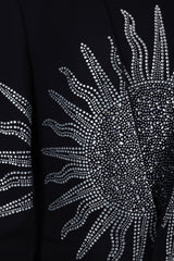 Barabas Wholesale Men's Rhinestones Sun Rays Collarless Casual Blazer 6EBL03 Black
