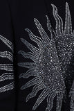 Barabas Wholesale Men's Rhinestones Sun Rays Collarless Casual Blazer 6EBL03 Black