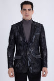 Barabas Wholesale Men's Sequins Geometric Design Notch Lapel Blazer 6EBL04 Black