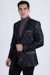 Barabas Wholesale Men's Sequins Geometric Design Notch Lapel Blazer 6EBL04 Grey