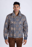 Barabas Vintage Mosaic Sequins Western Denim Jacket 6EJJ01 Blue Gold