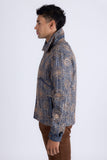 Barabas Vintage Mosaic Sequins Western Denim Jacket 6EJJ01 Blue Gold