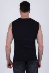 Barabas Men's Rhinestone Sun Rays Stretch Sleeveless Shirt 6ESL03 Gold