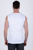 Barabas Men's Rhinestone Sun Rays Stretch Sleeveless Shirt 6ESL03 White 