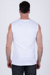 Barabas Wholesale Men's Rhinestone Sun Rays Stretch Sleeveless Shirt 6ESL03 White 