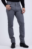 Barabas Men's Solid Color Stretch Long Belt Hoop Casual Pants 6ESN01 Grey