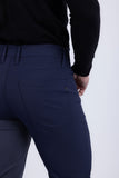 Barabas Men's Solid Color Stretch Long Belt Hoop Casual Pants 6ESN01 Blue