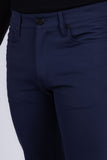 Barabas Men's Solid Color Stretch Long Belt Hoop Casual Pants 6ESN01 Navy
