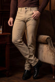 Barabas Men's Solid Color Stretch Long Belt Hoop Casual Pants 6ESN01 Taupe