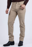 Barabas Wholesale Men's Solid Color Stretch Long Belt Hoop Casual Pants 6ESN01 Taupe