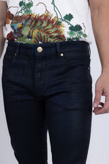 Barabas Wholesale Men's Stretch Coated Casual Denim Slim Fit Jeans 6ESN02ST Navy