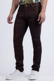 Barabas Wholesale Men's Stretch Coated Casual Denim Slim Fit Jeans 6ESN02ST Cognac