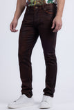 Barabas Men's Stretch Coated Casual Denim Slim Fit Jeans 6ESN02ST Cognac