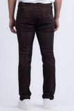 Barabas Wholesale Men's Stretch Coated Casual Denim Slim Fit Jeans 6ESN02ST Cognac