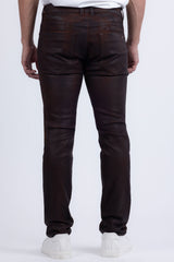 Barabas Men's Stretch Coated Casual Denim Slim Fit Jeans 6ESN02ST Cognac
