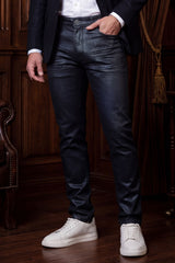 Barabas Wholesale Men's Stretch Coated Casual Denim Slim Fit Jeans 6ESN02ST Denim