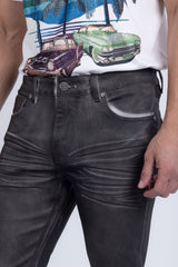 Barabas Wholesale Men's Stretch Coated Casual Denim Slim Fit Jeans 6ESN02ST Charcoal