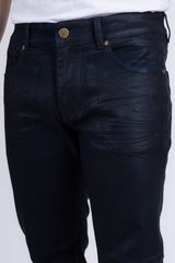 Barabas Men's Stretch Coated Casual Denim Straight Fit Jeans 6ESN02ST Blue