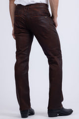 Barabas Wholesale Men's Stretch Coated Casual Denim Straight Fit Jeans 6ESN02ST Cognac