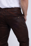 Barabas Wholesale Men's Stretch Coated Casual Denim Straight Fit Jeans 6ESN02ST Cognac