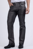 Barabas Men's Stretch Coated Casual Denim Straight Fit Jeans 6ESN02ST Silver