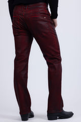 Barabas Wholesale Men's Stretch Coated Casual Denim Straight Fit Jeans 6ESN02ST Red